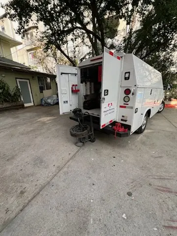 Magnet Plumbing service vehicle on-site for Slab Leak Repair in Tampa Heights